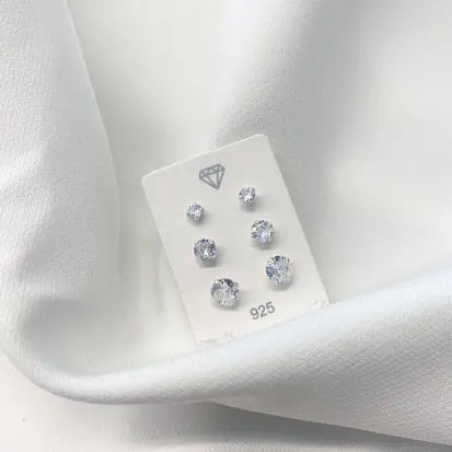 Cartela Trio de Ponto de Luz em Prata 925