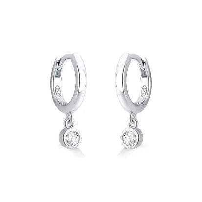 Argola Moissanite com Ponto de Luz