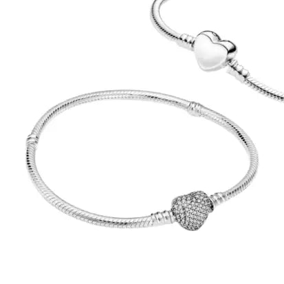 Pulseira Rabo de Rato Coraçao Cravejado