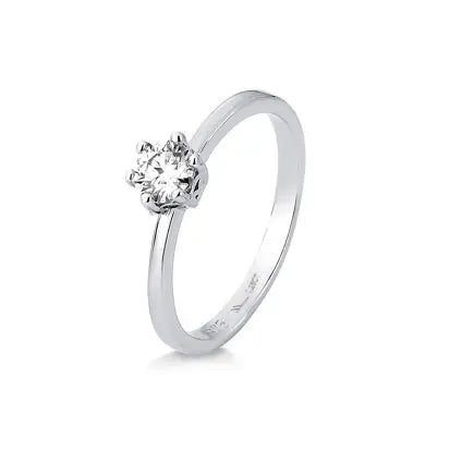 Anel Solitário Moissanite 6 Garras