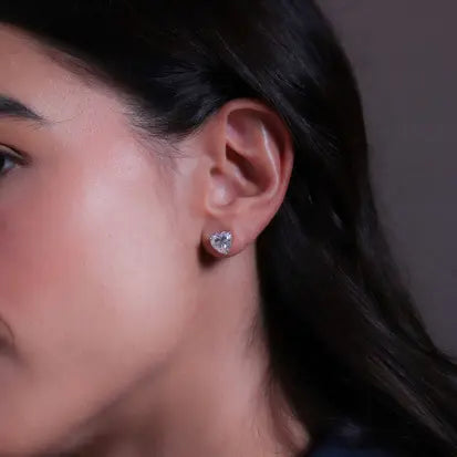 Brinco Coraçao Moissanite