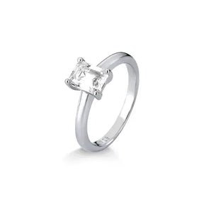 Anel Moissanite Retangular