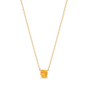 Colar Redondo Citrino Natural Prata com Banho de Ouro