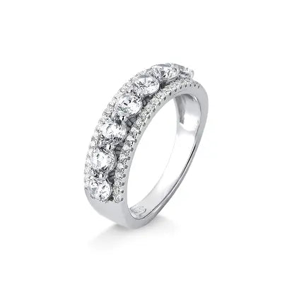 Anel de Zirconia em Prata com Rodio