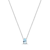 Colar Oval Moissanite Topazio Azul