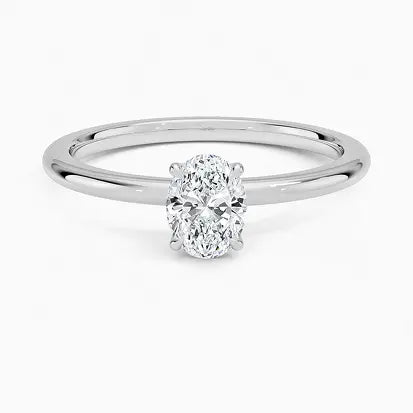 Anel Solitário Moissanite Oval