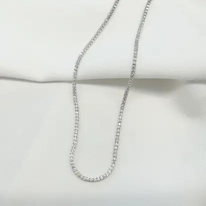 Colar Riviera em Prata com Rodio 35+5cm