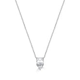 Colar Moissanite Quadrado em Prata com Banho de Rodio