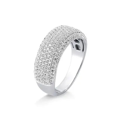 Anel Pave de Zirconia em Prata com Rodio