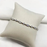 Pulseira Geometrica em Prata com Rodio 16 + 3 cm