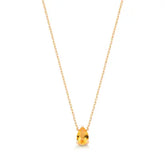 Colar Gota Citrino Natural com Banho de Ouro