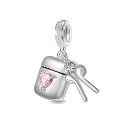 Berloque Airpods Coraçao Rosa