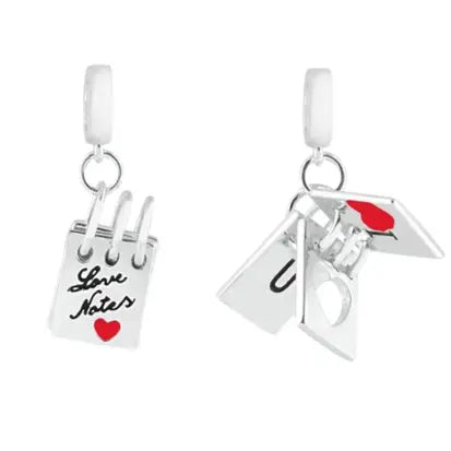Berloque Diario Love Note em Prata
