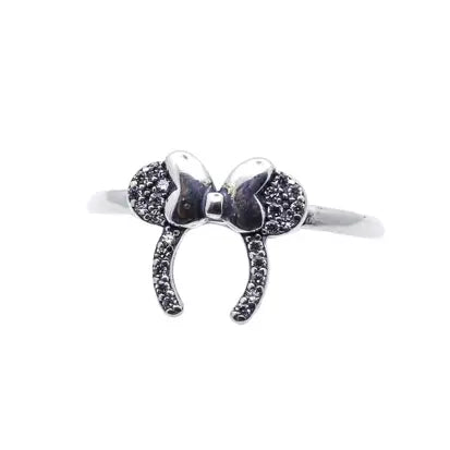 Anel Tiara Minnie Cravejada em Prata 925