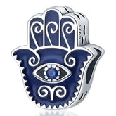 Berloque de Hamsa Esmaltada em Prata 925